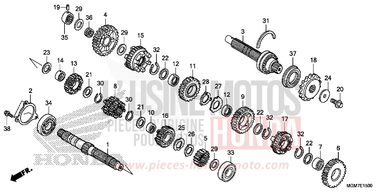 BOITE DE VITESSES de Hornet ABS MAT CYNOS GRAY METALLIC (NH312) de 2013